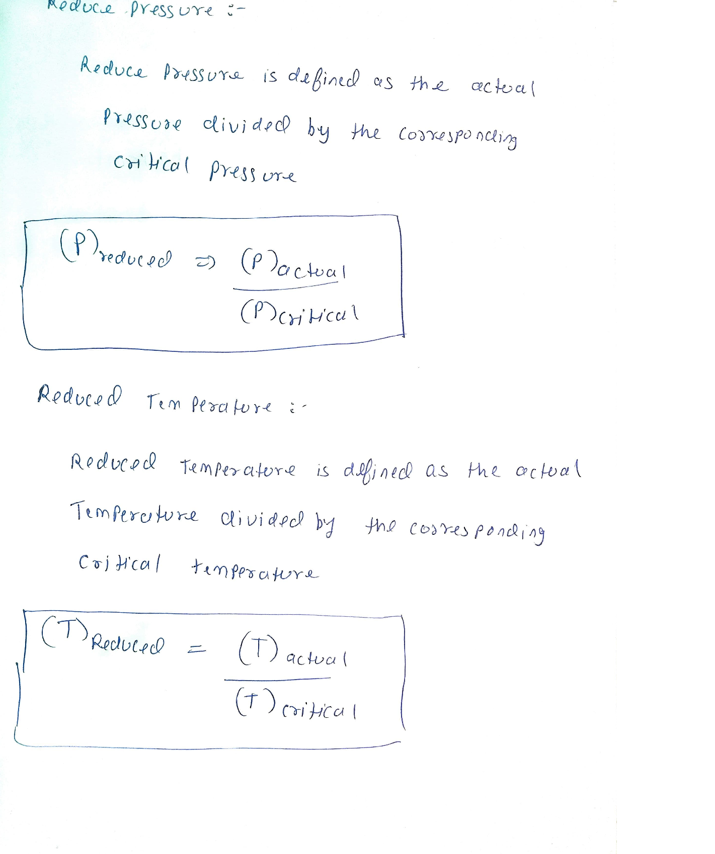 Solved 2. (10 pt) What does critical point mean? What are reduced pressure a TutorBin