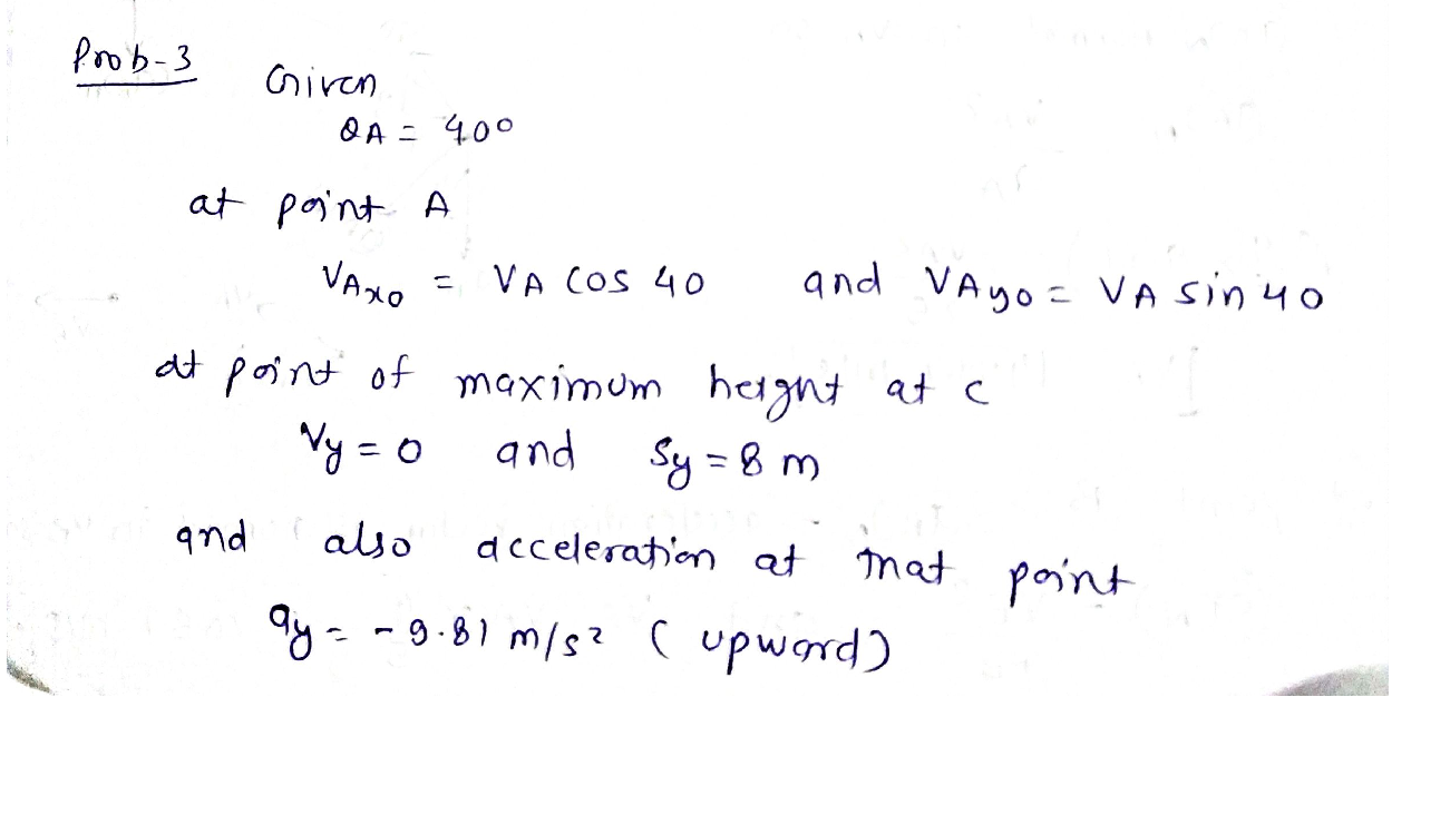 Solved Problem 3 The boy at A attempts to throw a ball over the roof