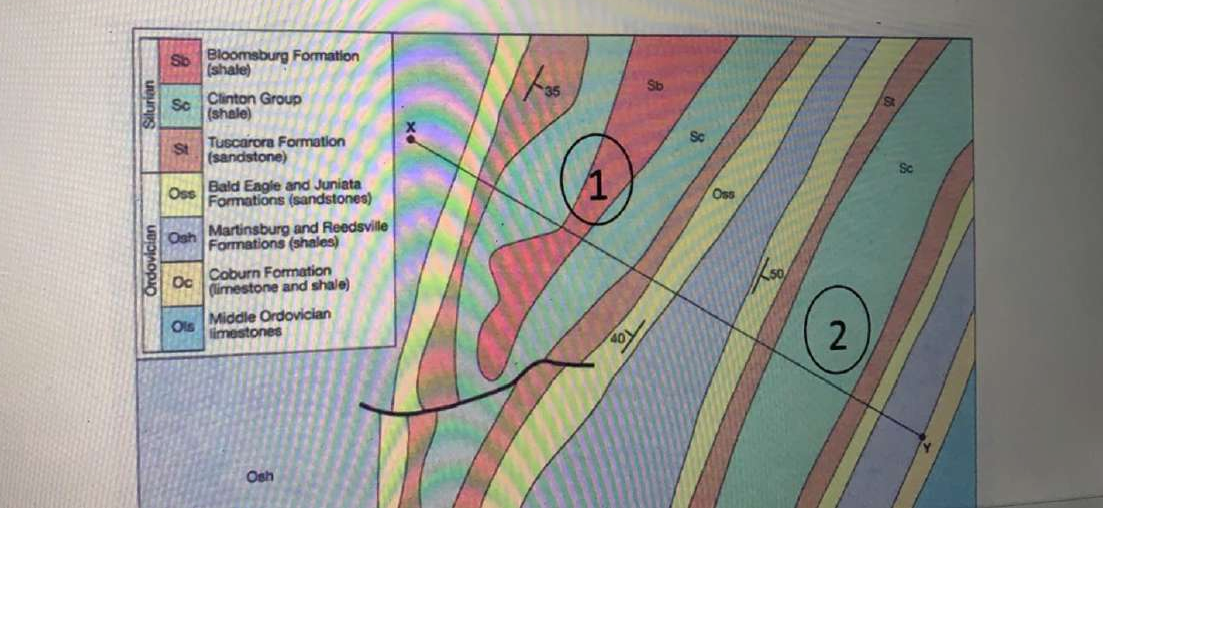 Solved What kind of fold is present at site 1 located on the geologic