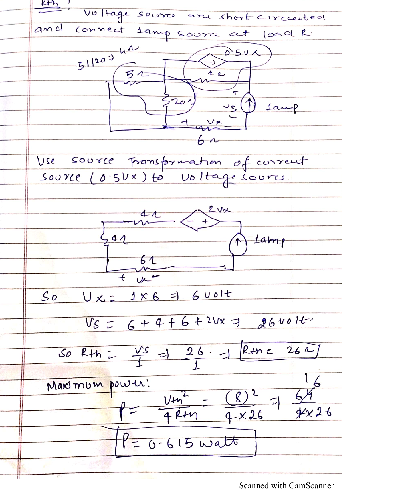 Solved Problem Determine the maximum power delivered to the variable
