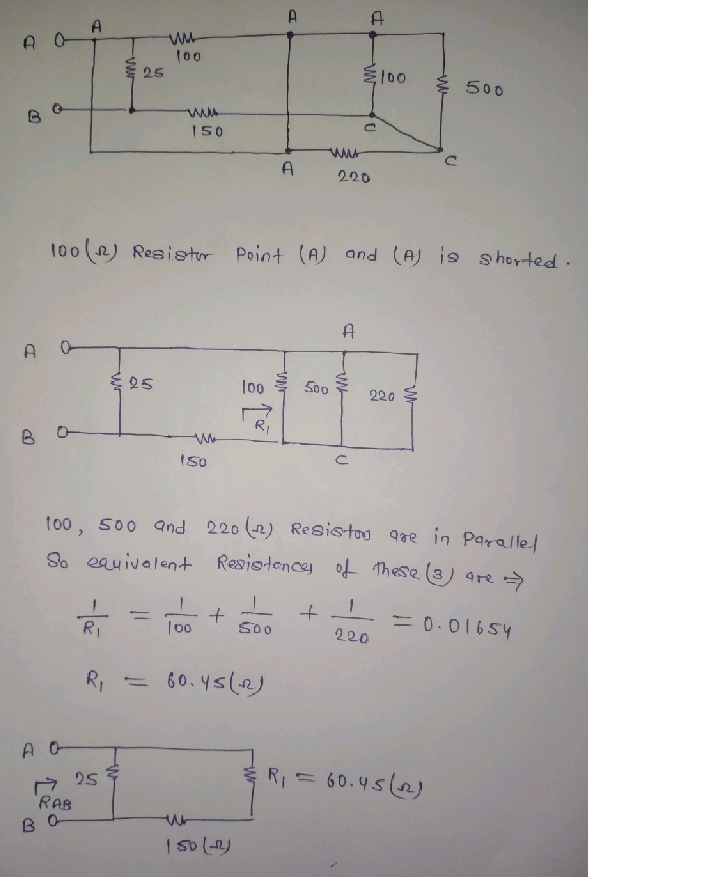 Solved Simplify the following resistor network to find the equivalent