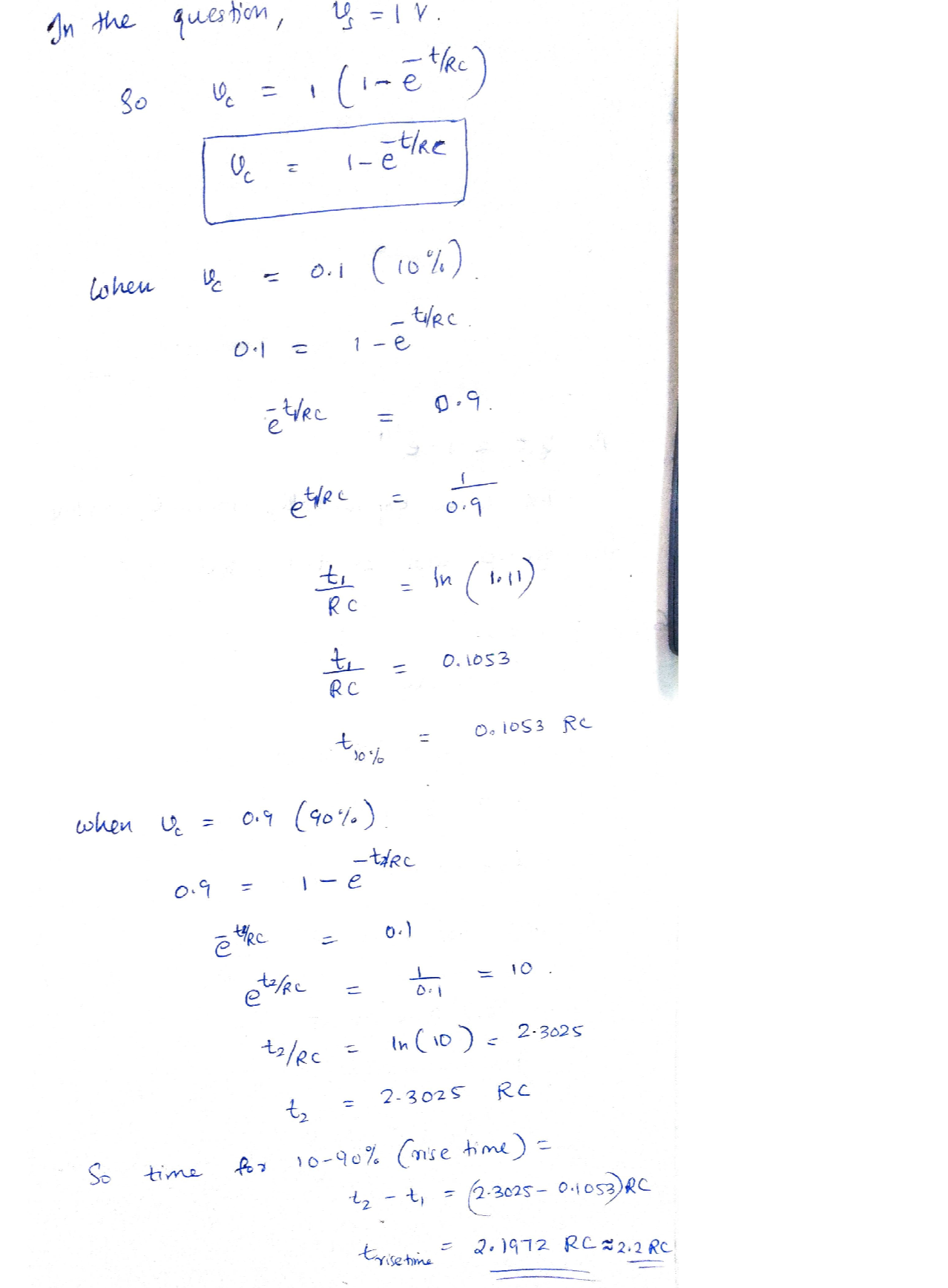 Solved Consider a resistor in series with a capacitor. Let the input be a st TutorBin