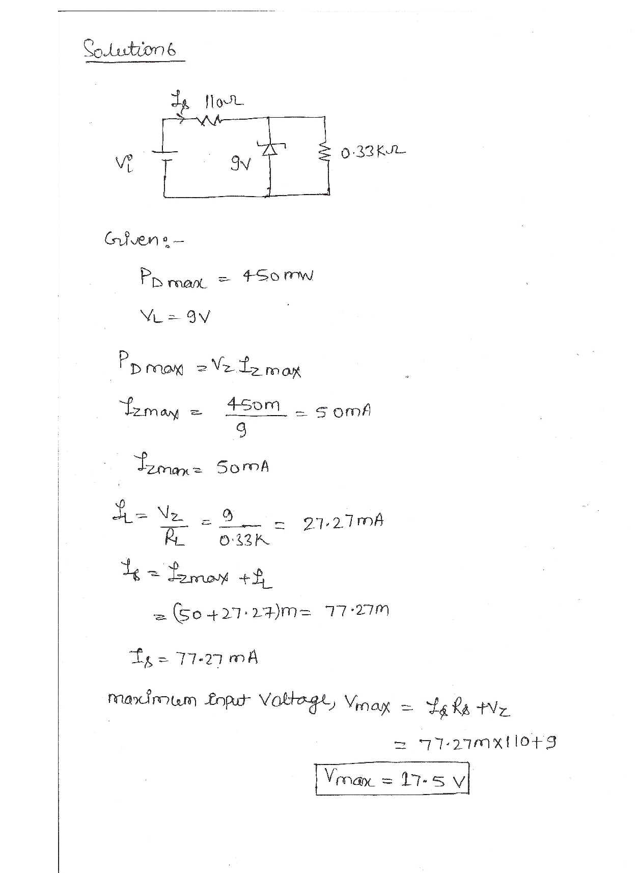 Solved 6. Determine the range of Vi that will maintain VL = 9 V and