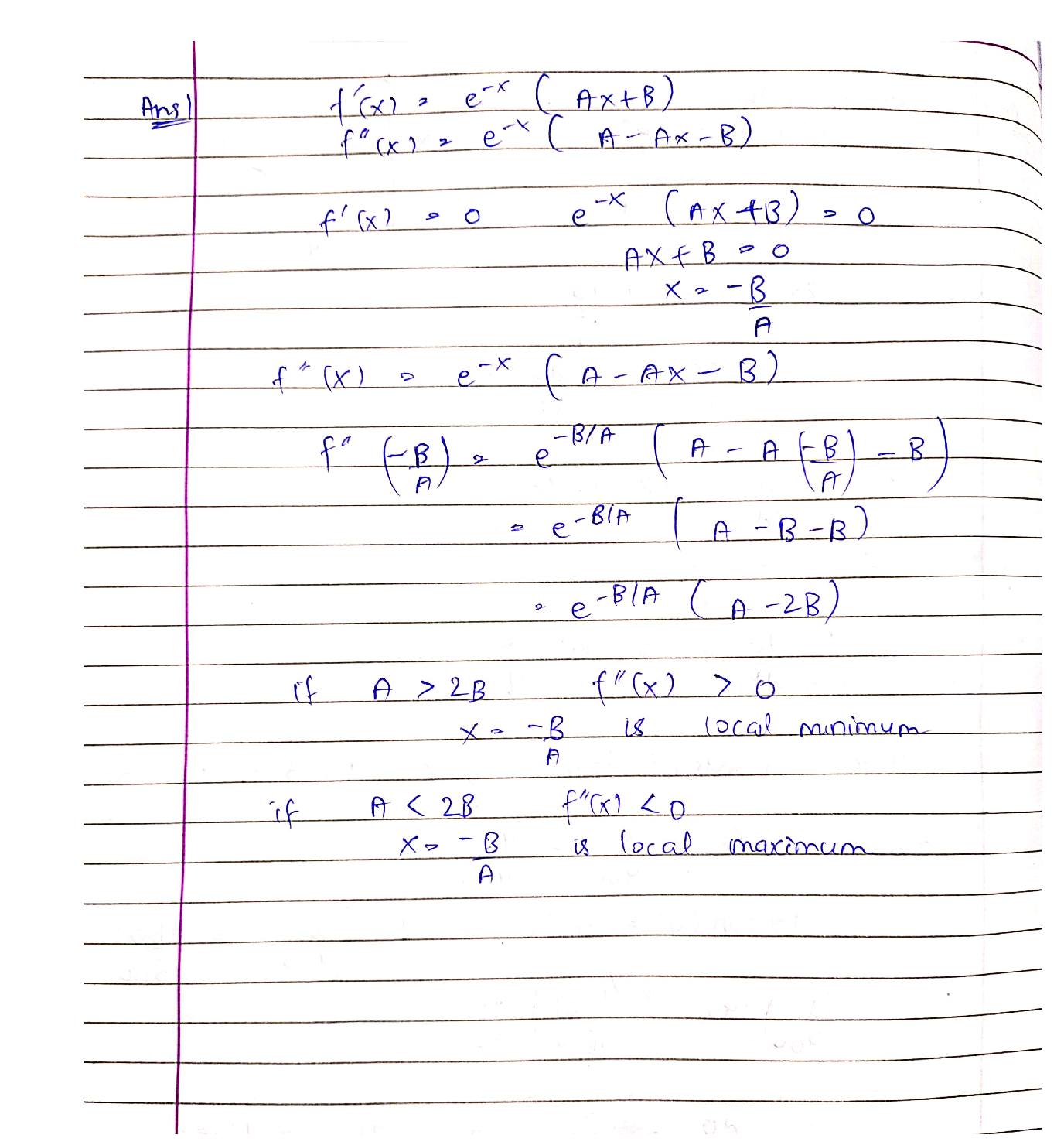 Solved Suppose That F Is A Function Such That F prime x e x A X