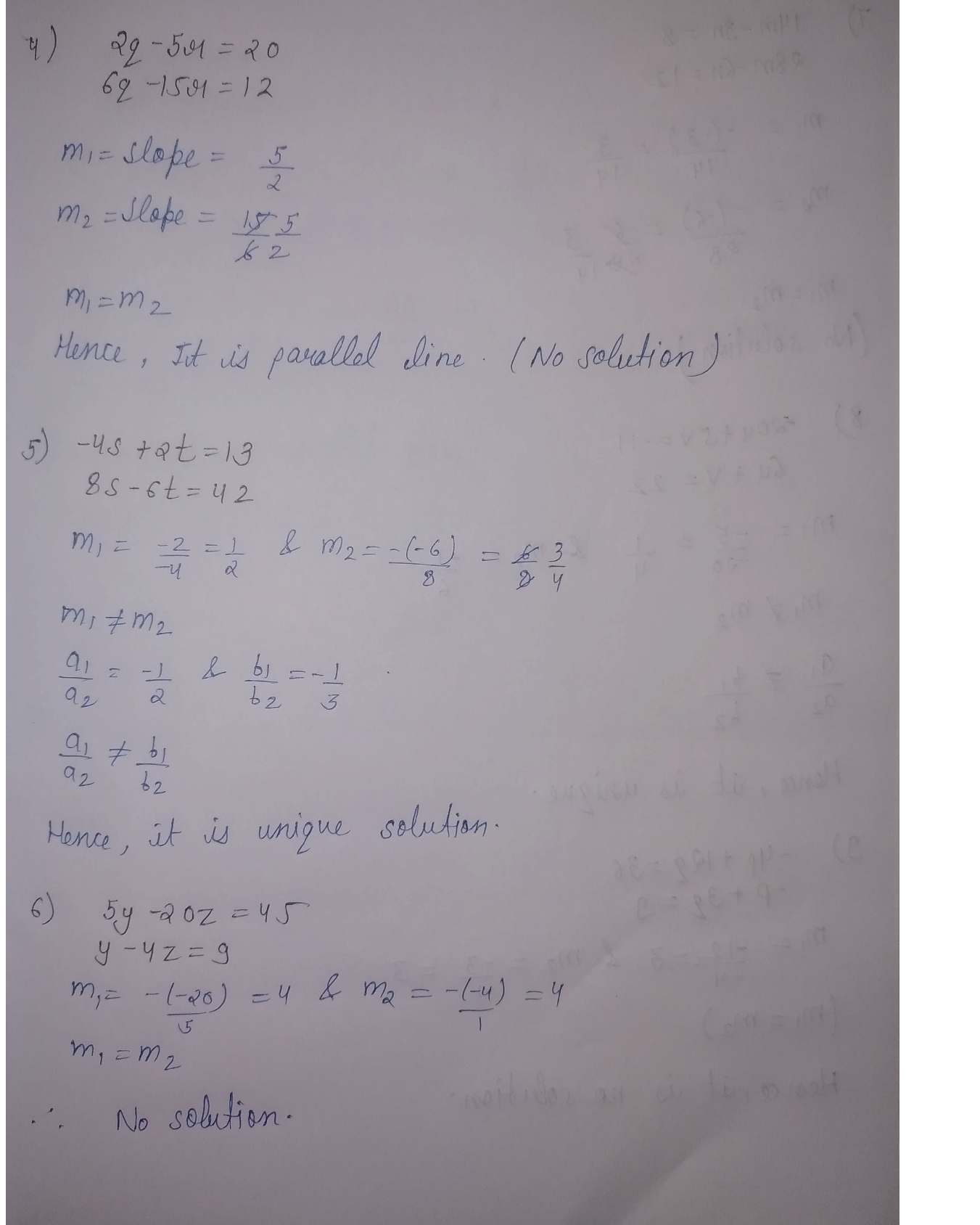 Solved Determine whether each system of linear equations has'unique