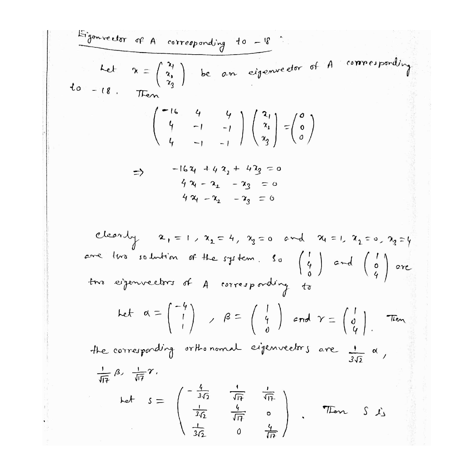 Solved: ) Orthogonally diagonalize the following symmetric matrix ...