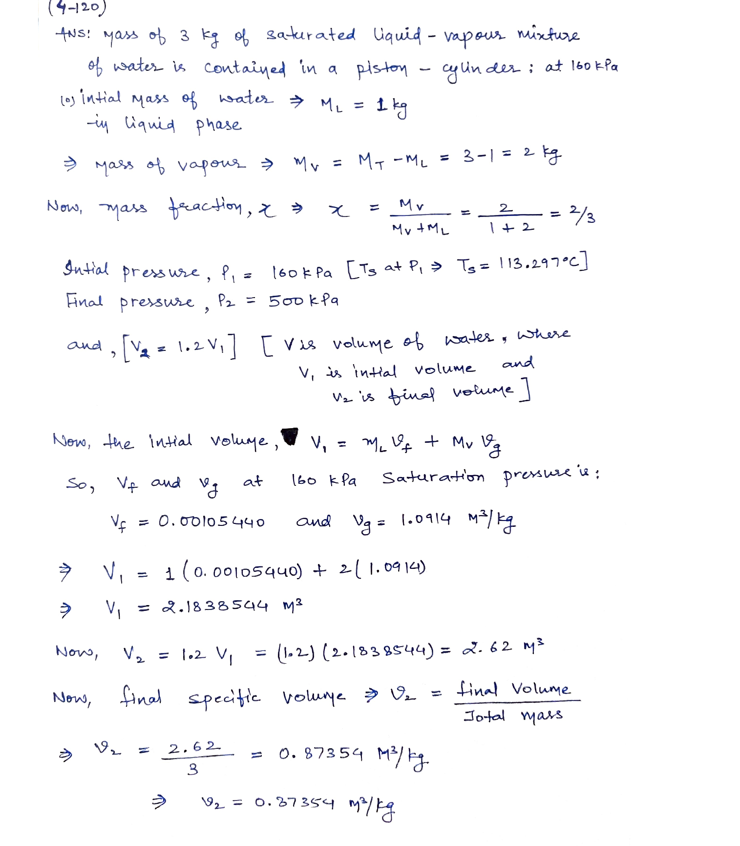 A Mass Of 5 Kg Of Saturated Liquid Vapor Mixture Of W vrogue.co