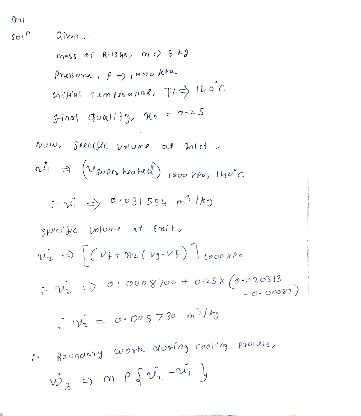 Solved 11. Determine the boundary work in a constant pressure cooling proces TutorBin