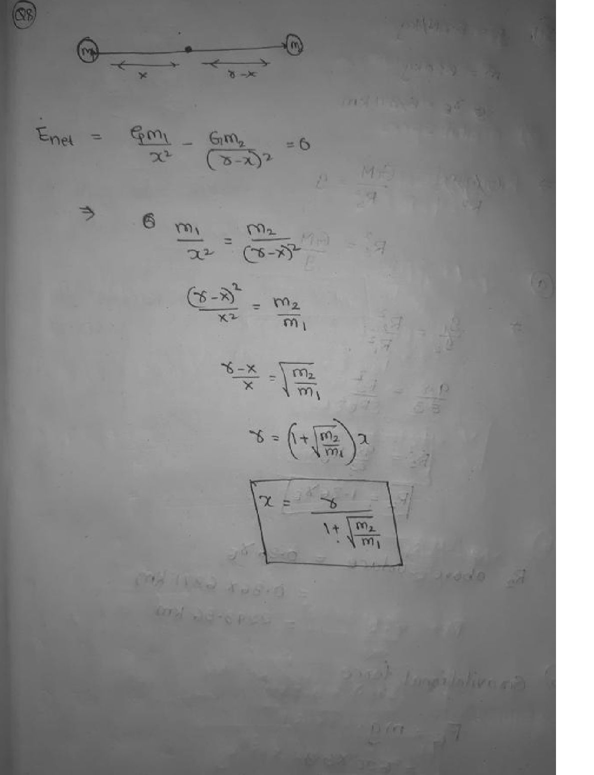 solved-the-gravitational-field-strength-between-two-objects-is-the-sum